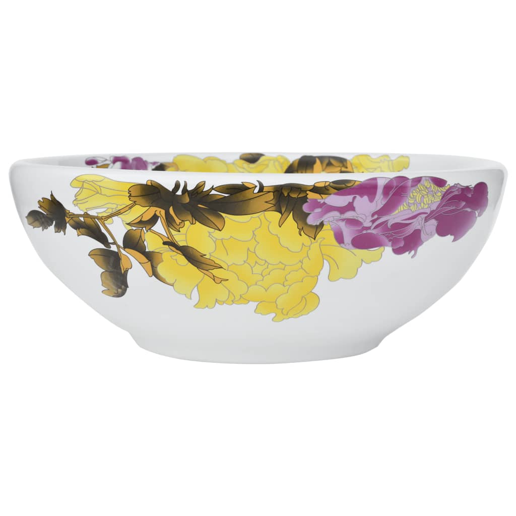 vidaXL Umywalka nablatowa, kolorowa, okrągła, Φ41x14 cm, ceramiczna