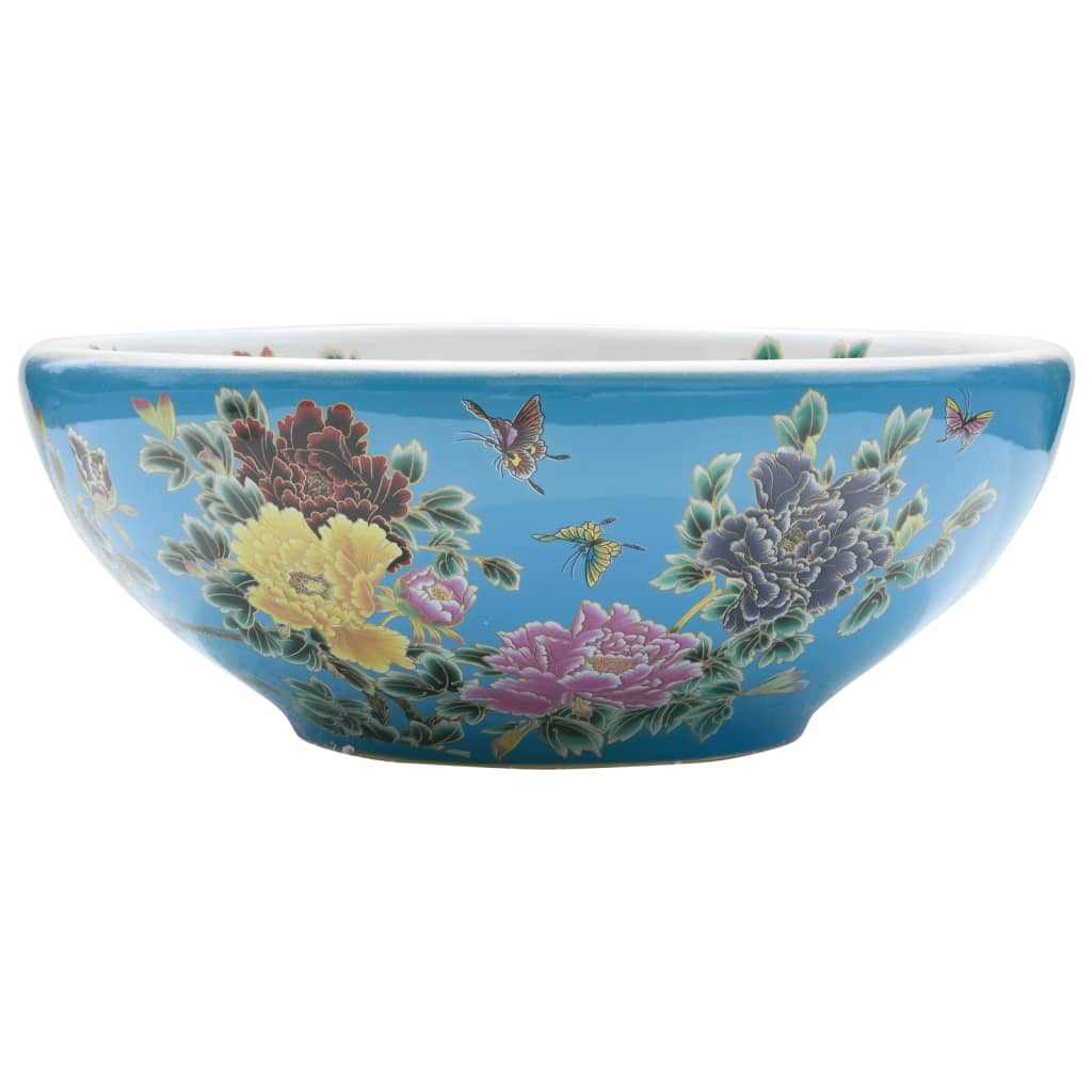 vidaXL Umywalka nablatowa, kolorowa, okrągła, Φ41x14 cm, ceramiczna