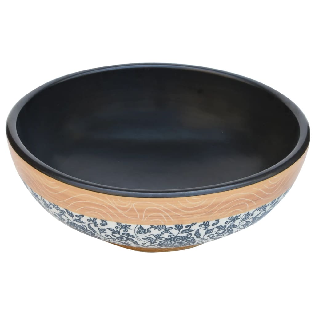 vidaXL Umywalka nablatowa, kolorowa, okrągła, Φ41x14 cm, ceramiczna