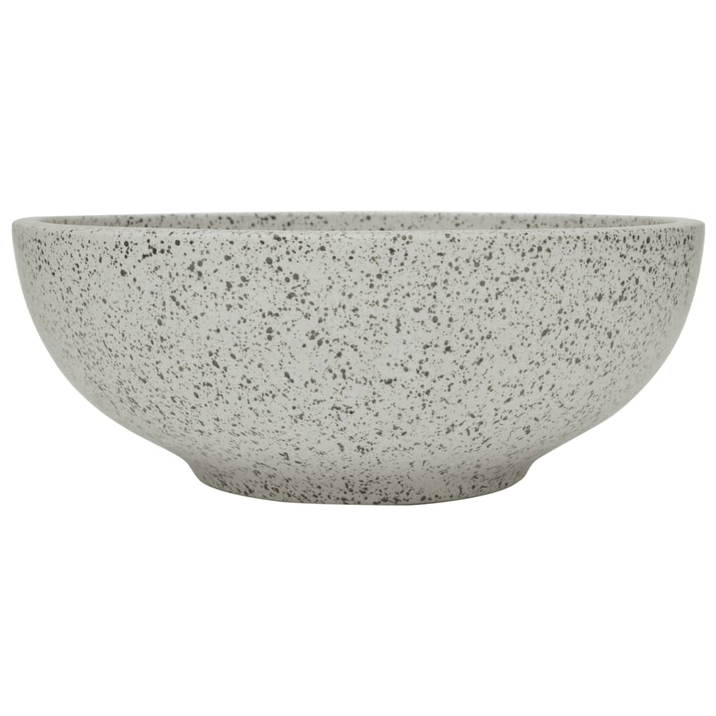 vidaXL Umywalka nablatowa, szara, okrągła, Φ41x14 cm, ceramiczna