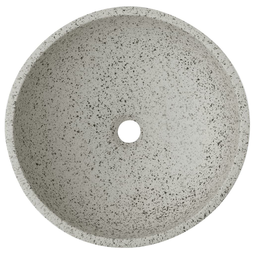 vidaXL Umywalka nablatowa, szara, okrągła, Φ41x14 cm, ceramiczna