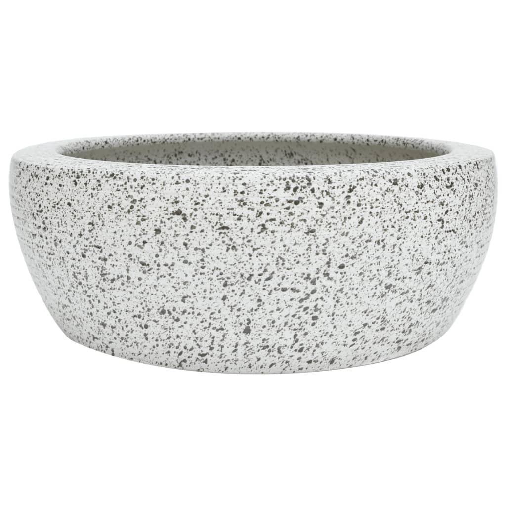 vidaXL Umywalka nablatowa, szara, okrągła, Φ41x14 cm, ceramiczna