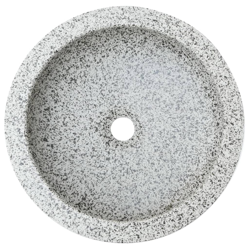 vidaXL Umywalka nablatowa, szara, okrągła, Φ41x14 cm, ceramiczna