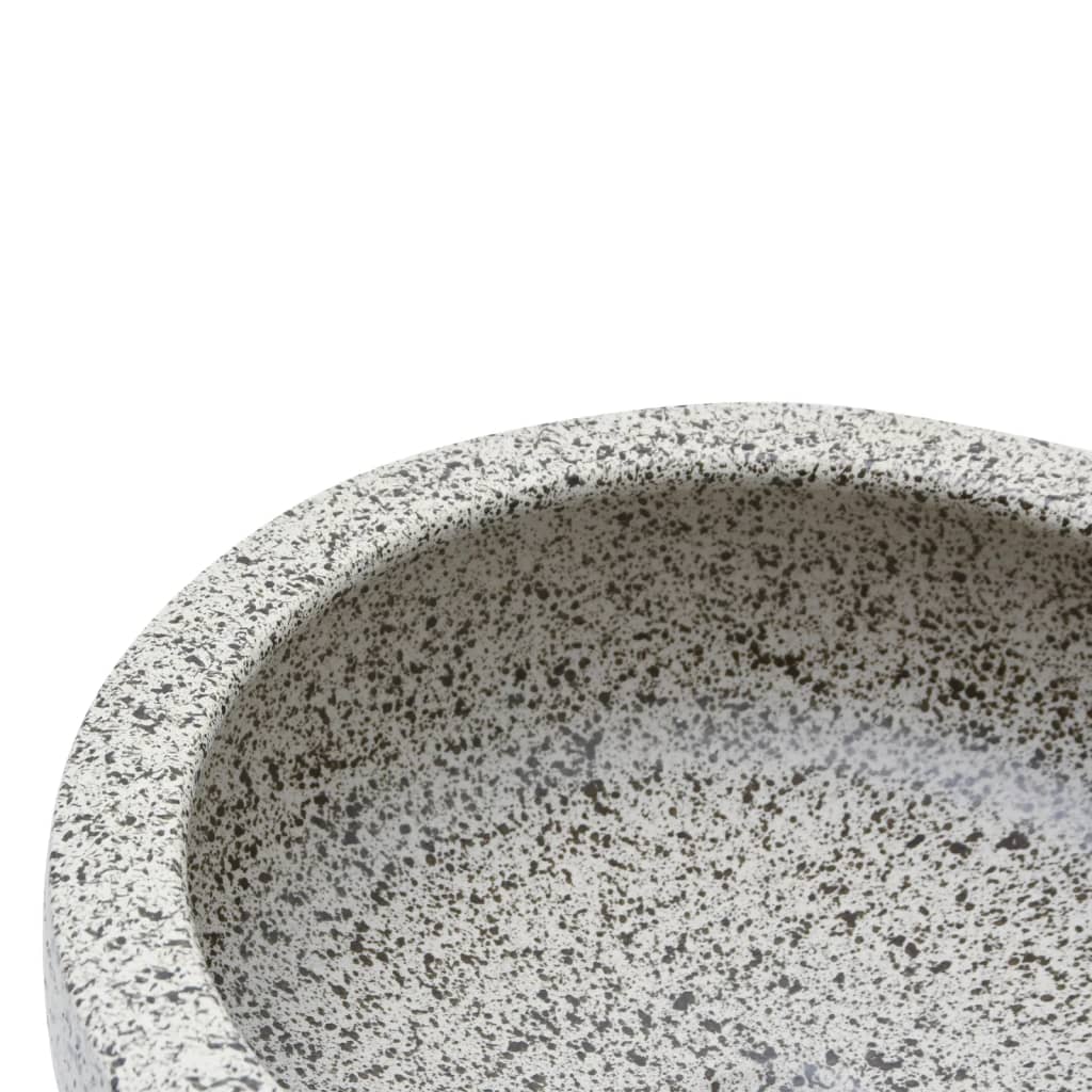 vidaXL Umywalka nablatowa, szara, okrągła, Φ41x14 cm, ceramiczna