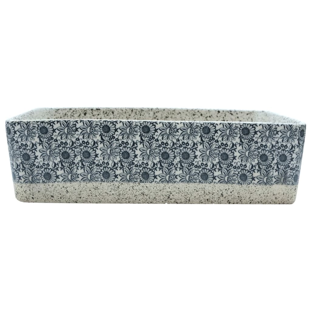 vidaXL Umywalka nablatowa, szaro-niebieska, prostokątna, 46x35,5x13 cm