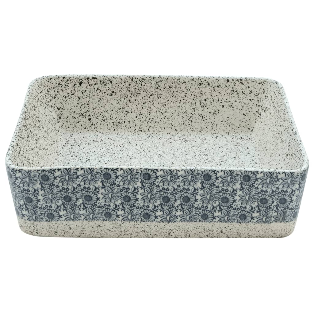 vidaXL Umywalka nablatowa, szaro-niebieska, prostokątna, 46x35,5x13 cm