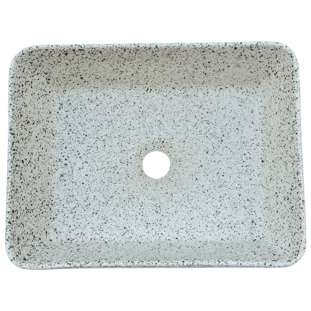 vidaXL Umywalka nablatowa, szaro-niebieska, prostokątna, 46x35,5x13 cm