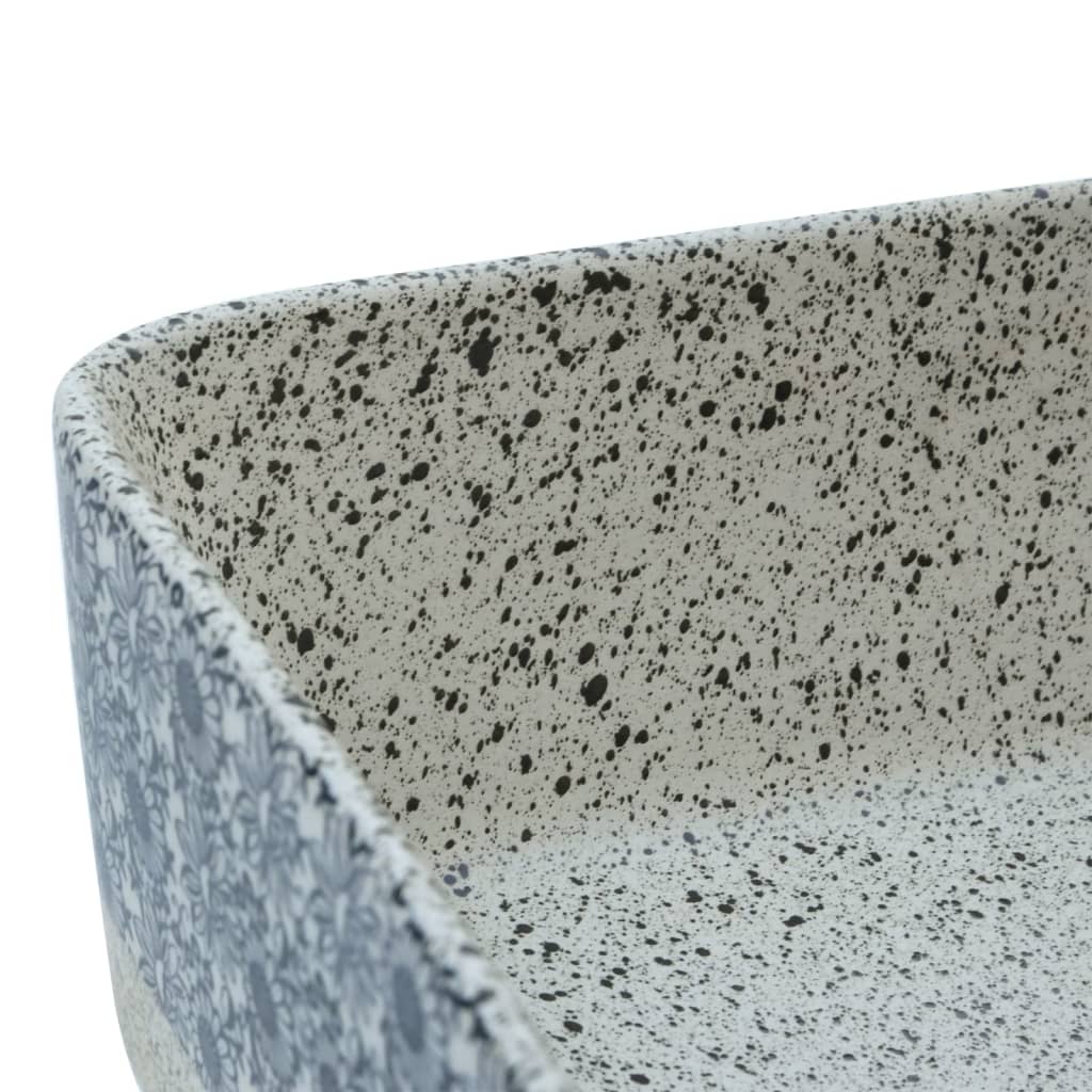 vidaXL Umywalka nablatowa, szaro-niebieska, prostokątna, 46x35,5x13 cm