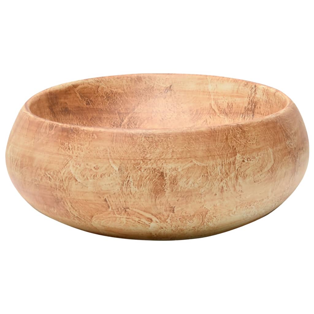 vidaXL Umywalka nablatowa, brązowa, owalna, 59x40x15 cm, ceramiczna