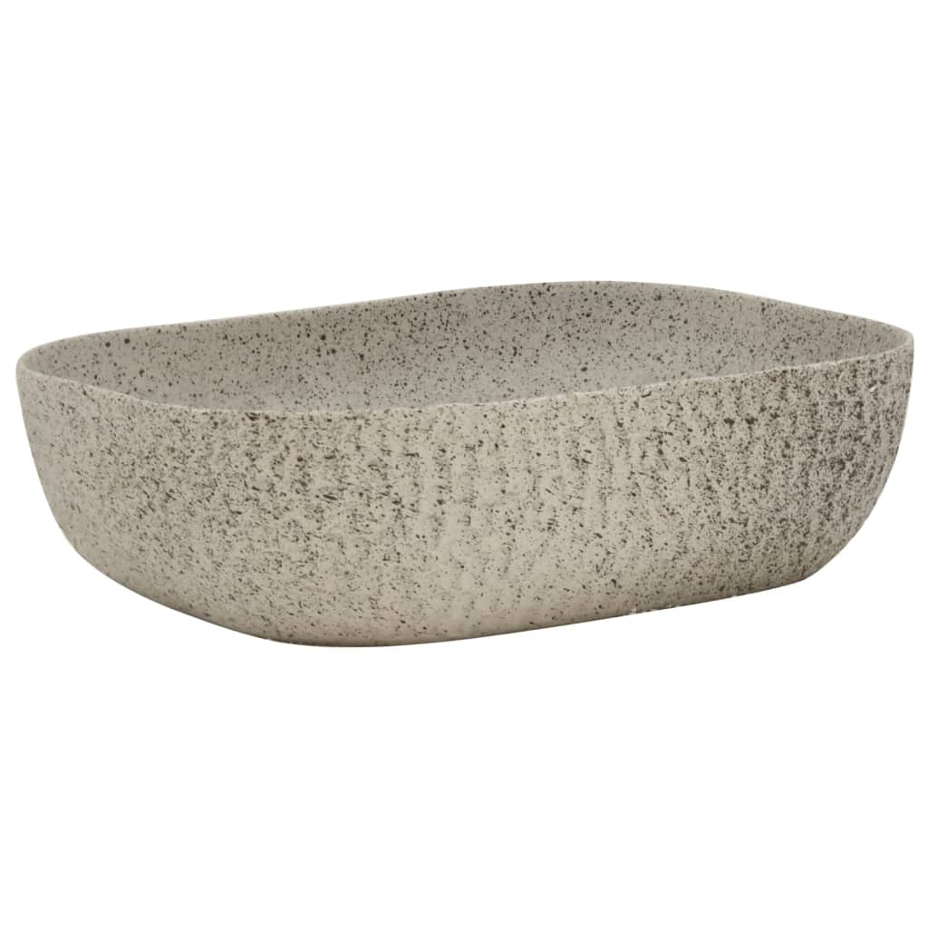 vidaXL Umywalka nablatowa, szara, prostokątna, 48x37,5x13,5 cm