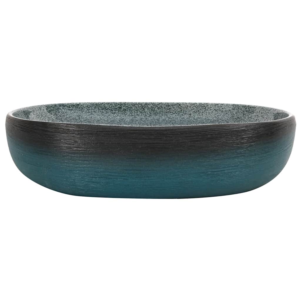 vidaXL Umywalka nablatowa, turkusowa, owalna, 59x40x14 cm, ceramiczna