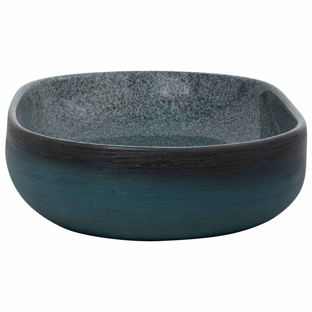 vidaXL Umywalka nablatowa, turkusowa, owalna, 59x40x14 cm, ceramiczna