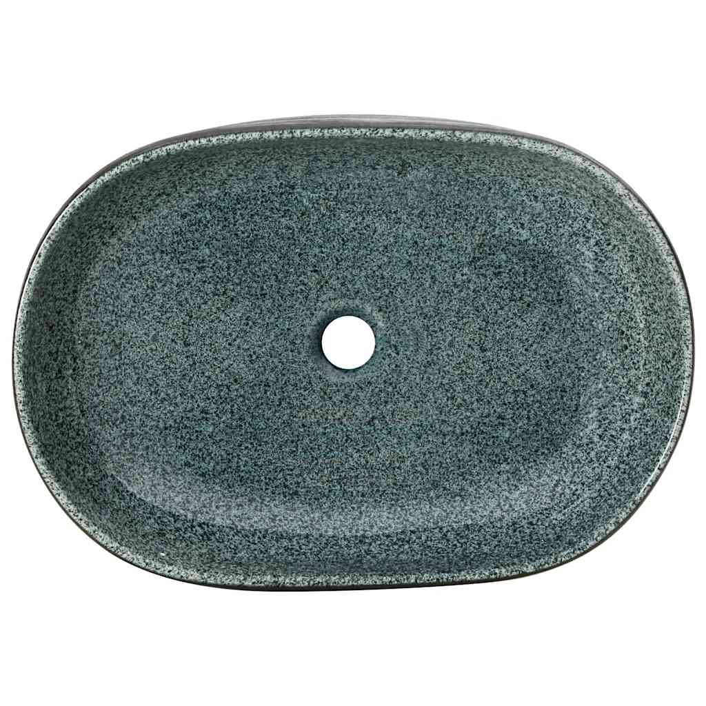 vidaXL Umywalka nablatowa, turkusowa, owalna, 59x40x14 cm, ceramiczna