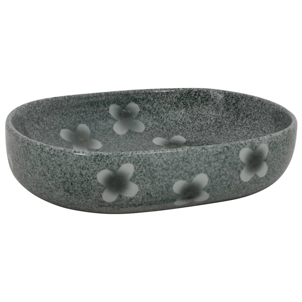 vidaXL Umywalka nablatowa, niebieska, owalna, 59x40x14 cm, ceramiczna
