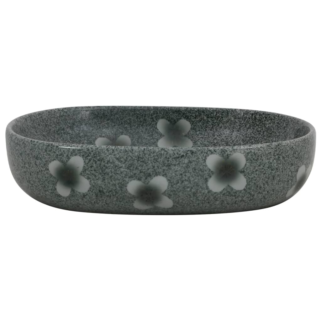vidaXL Umywalka nablatowa, niebieska, owalna, 59x40x14 cm, ceramiczna