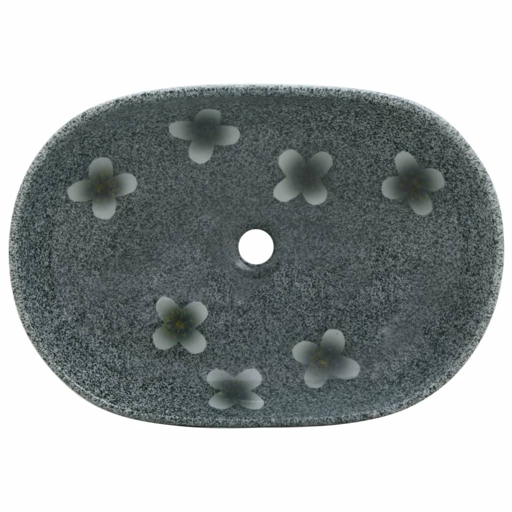 vidaXL Umywalka nablatowa, niebieska, owalna, 59x40x14 cm, ceramiczna