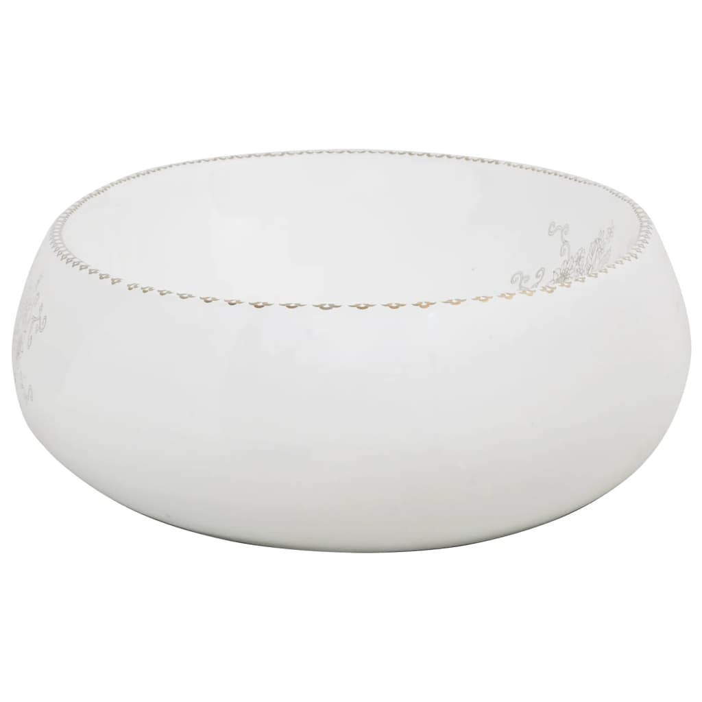 vidaXL Umywalka nablatowa, biała, owalna, 59x40x15 cm, ceramiczna