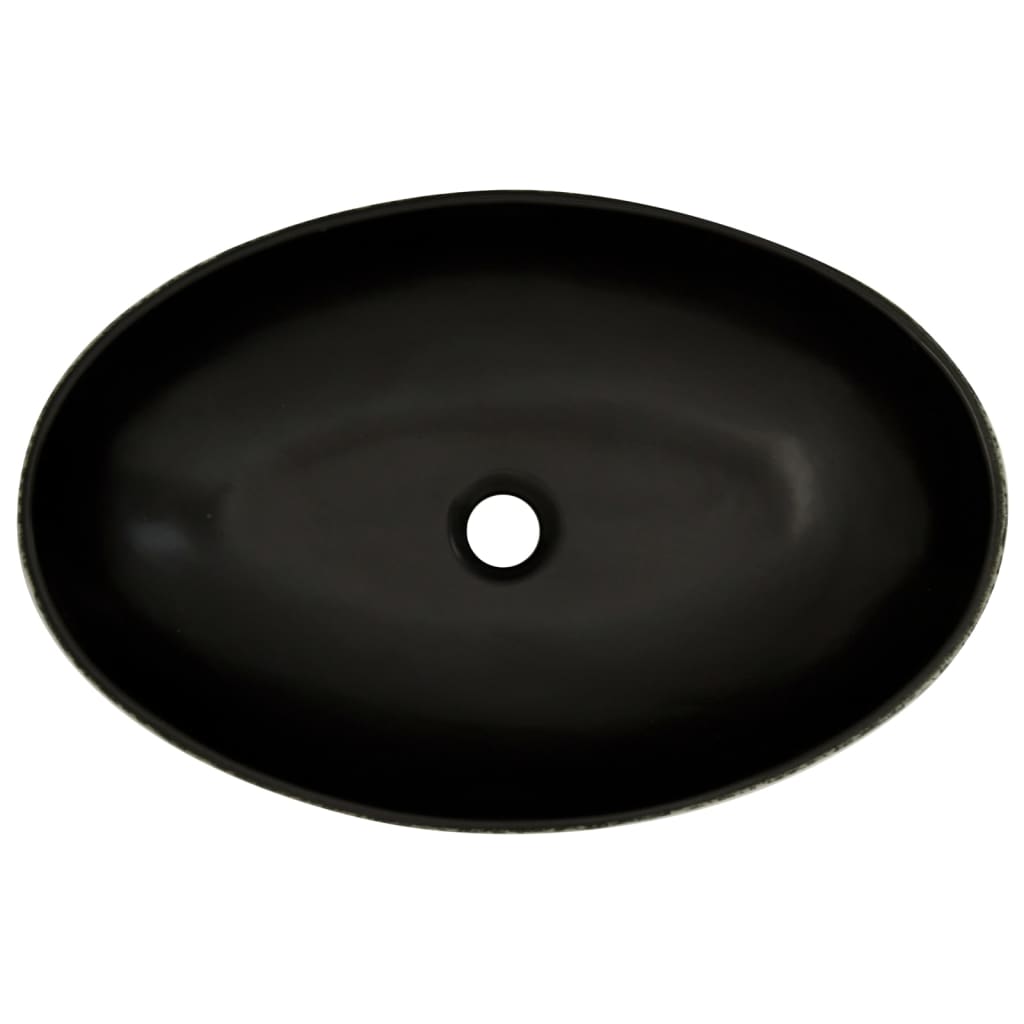 vidaXL Umywalka nablatowa, czarno-niebieska, owalna, 56,5x36,5x13,5 cm