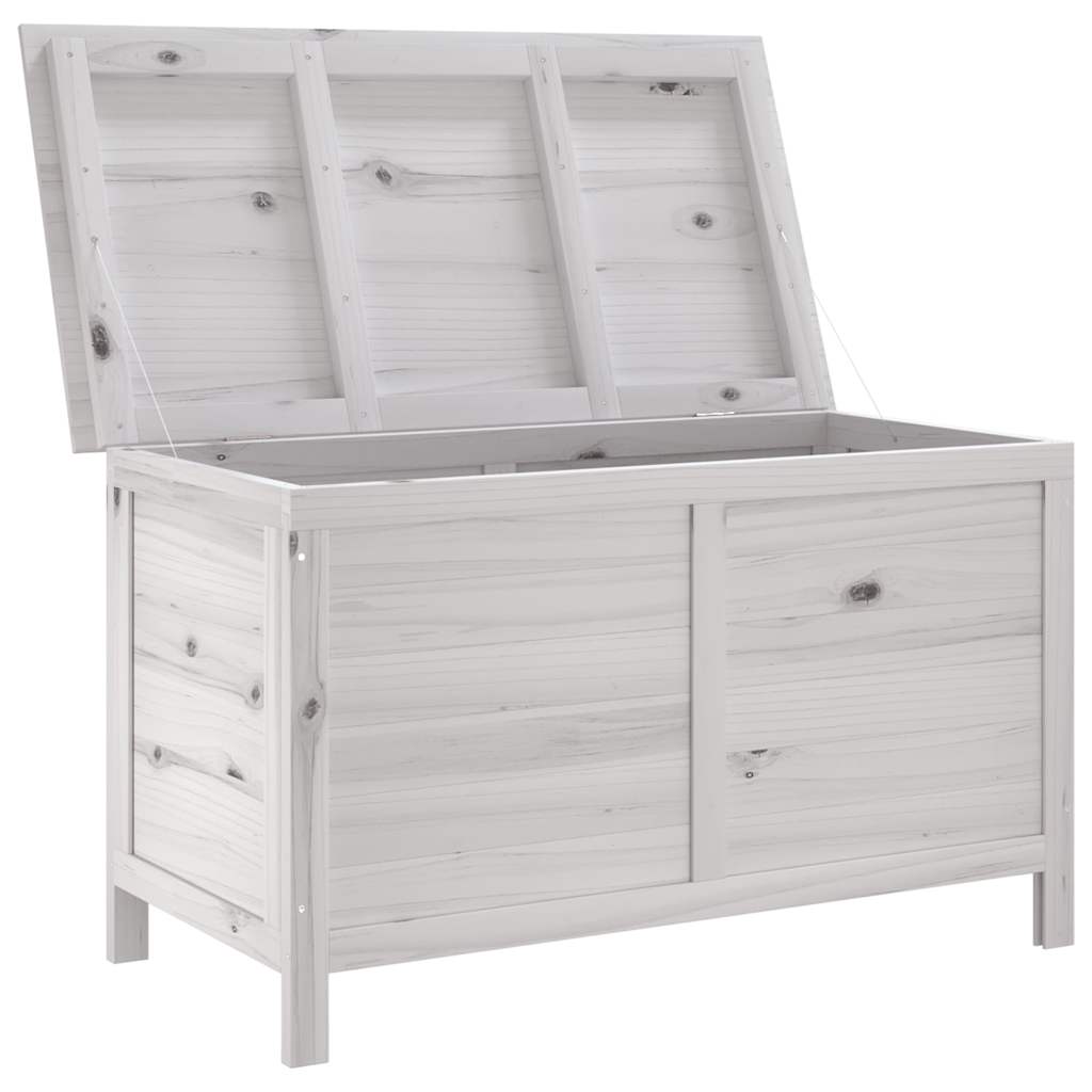 vidaXL Skrzynia ogrodowa, biała, 99x49,5x58,5 cm, lite drewno jodłowe