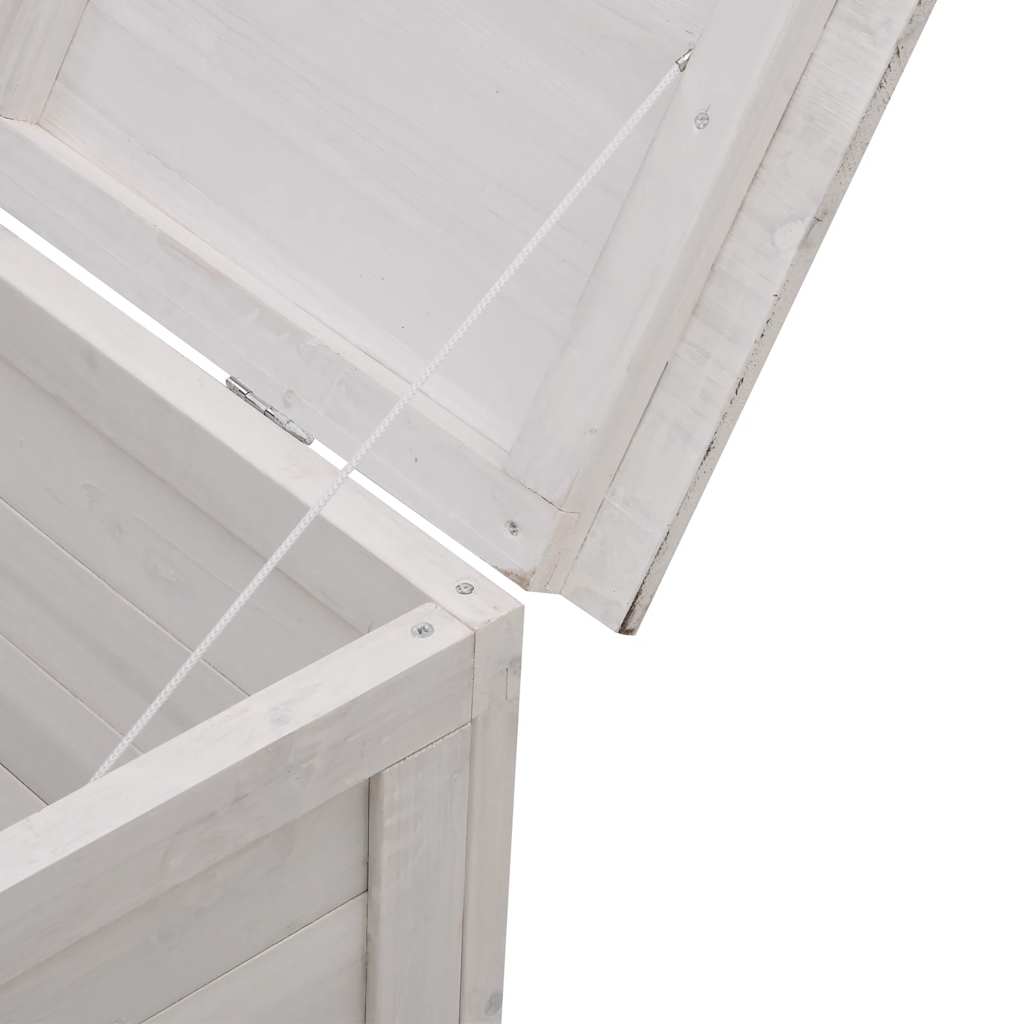 vidaXL Skrzynia ogrodowa, biała, 99x49,5x58,5 cm, lite drewno jodłowe