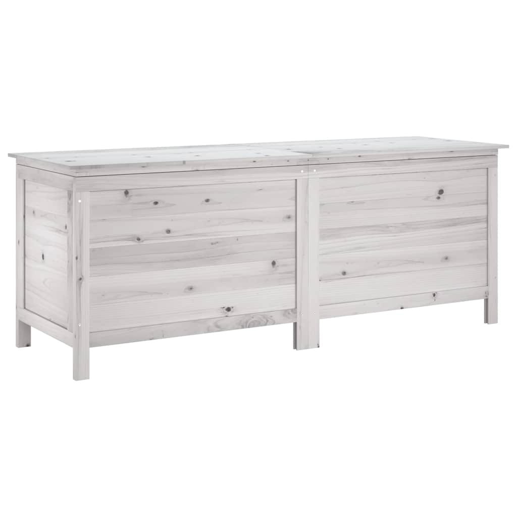 vidaXL Skrzynia ogrodowa, biała, 150x50x56,5 cm, lite drewno jodłowe