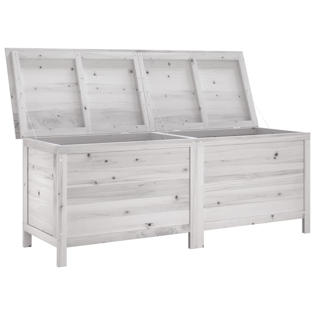 vidaXL Skrzynia ogrodowa, biała, 150x50x56,5 cm, lite drewno jodłowe