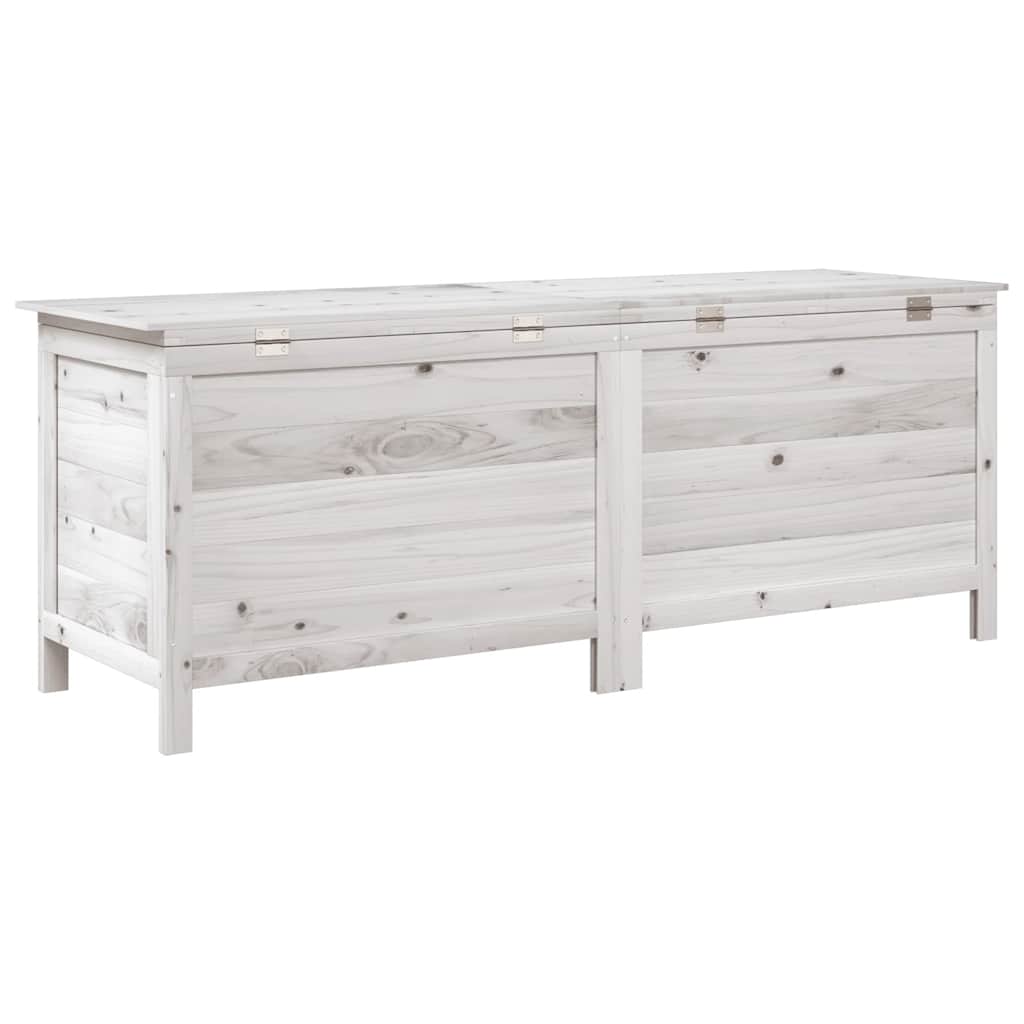 vidaXL Skrzynia ogrodowa, biała, 150x50x56,5 cm, lite drewno jodłowe