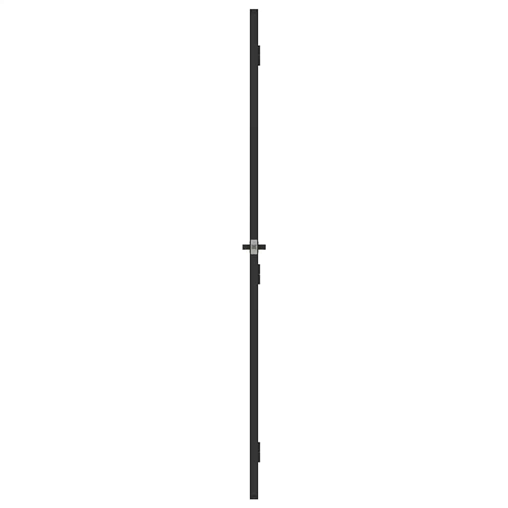 vidaXL Drzwi wewnętrzne, czarne, 93x201,5 cm, szkło i aluminium