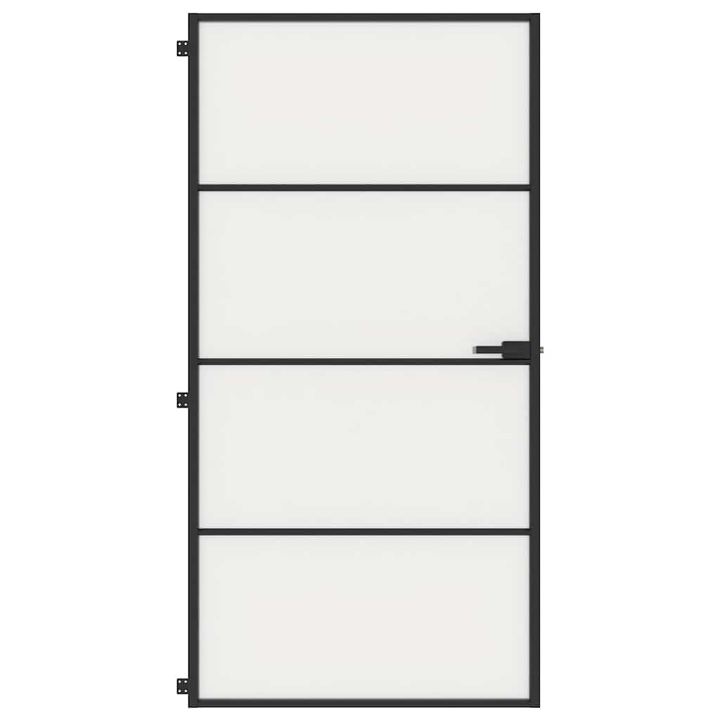 vidaXL Drzwi wewnętrzne, czarne, 102,5x201,5 cm, szkło i aluminium