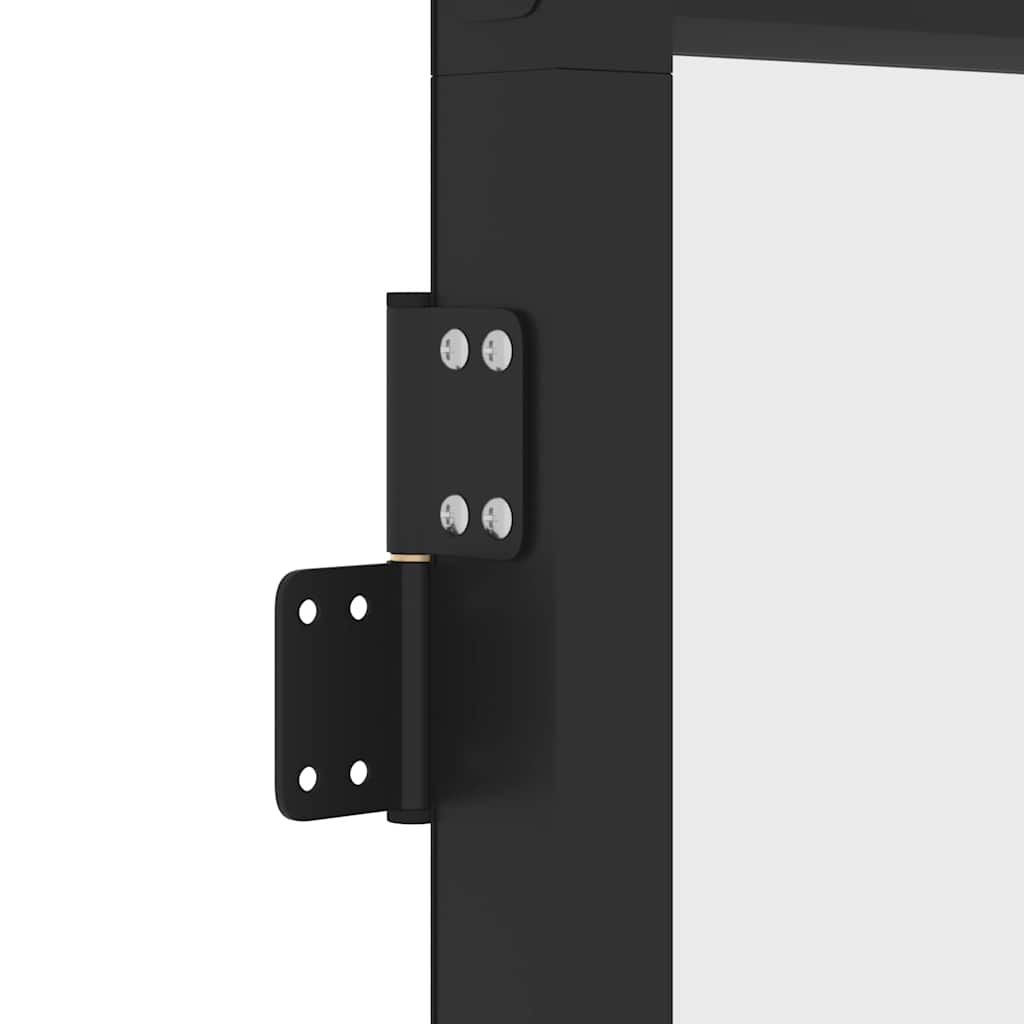vidaXL Drzwi wewnętrzne, czarne, 102,5x201,5 cm, szkło i aluminium