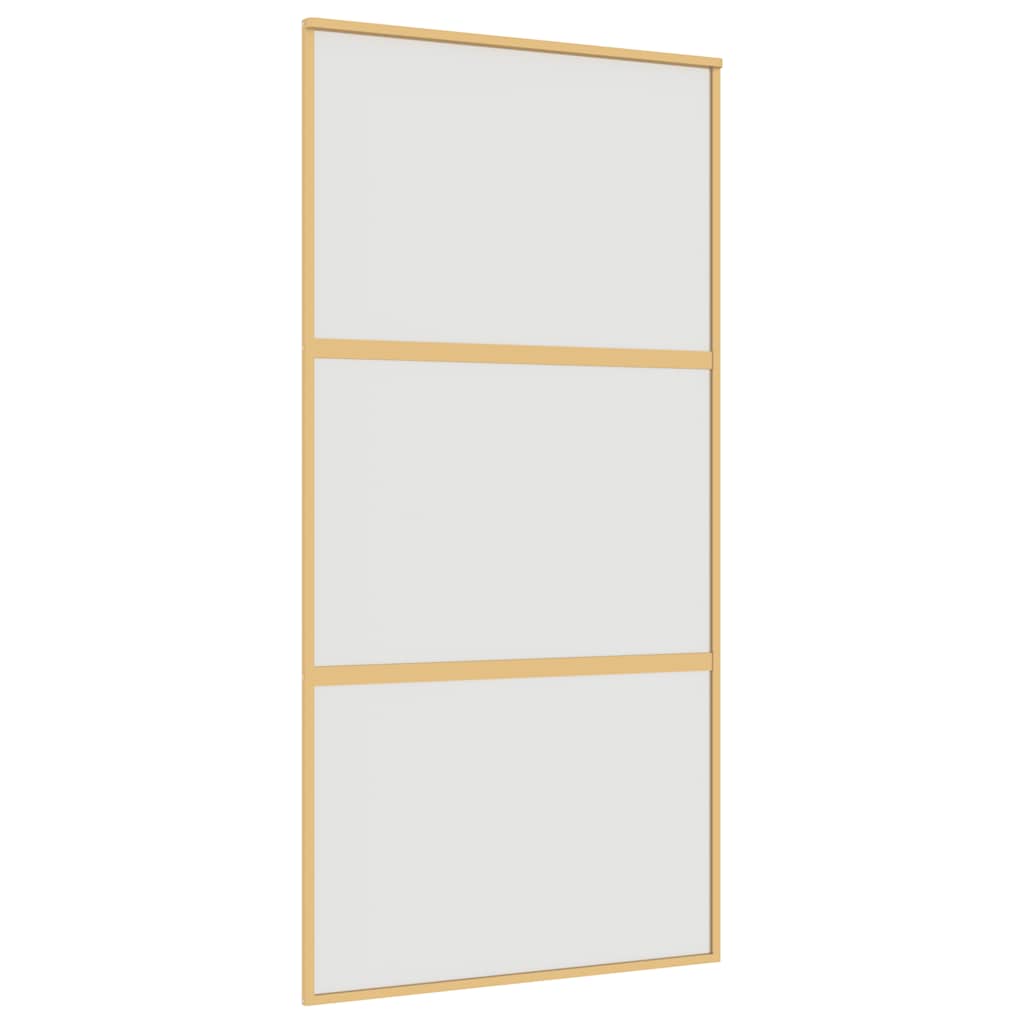 vidaXL Drzwi przesuwne, złote, 102,5x205 cm, mrożone szkło ESG