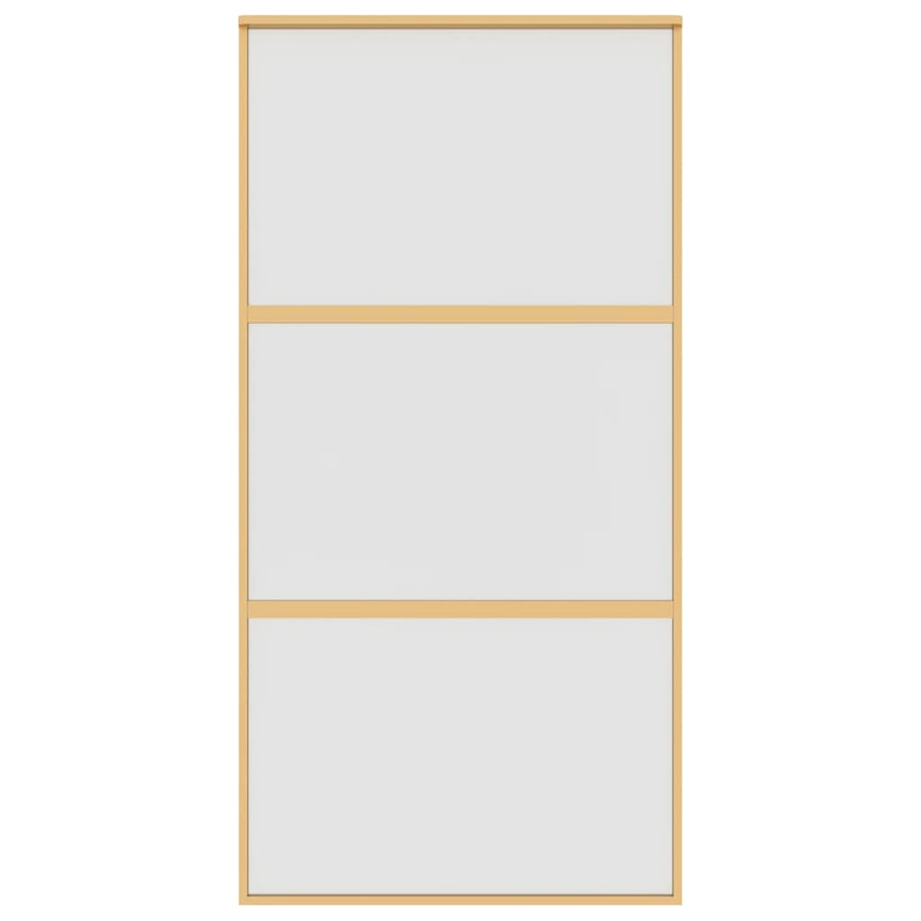 vidaXL Drzwi przesuwne, złote, 102,5x205 cm, mrożone szkło ESG