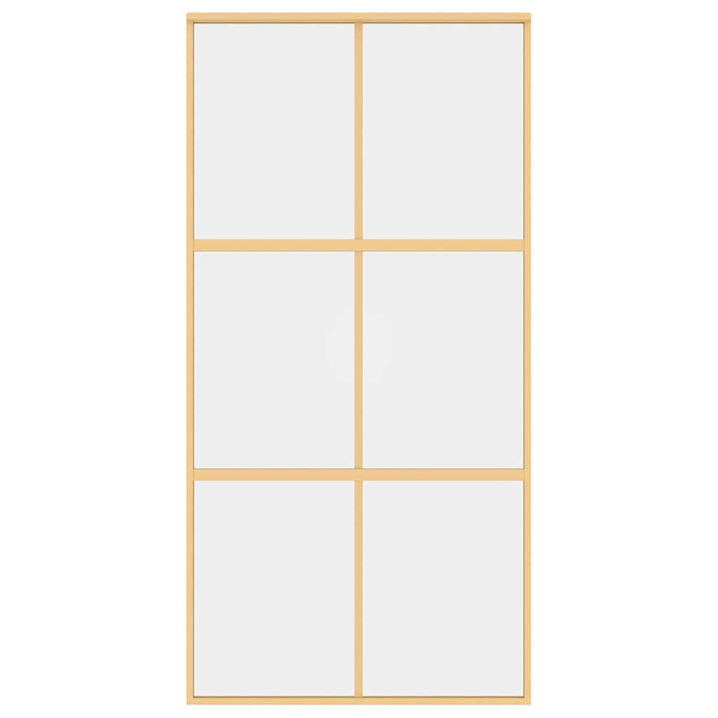vidaXL Drzwi przesuwne, złote, 102,5x205 cm, przezroczyste szkło ESG