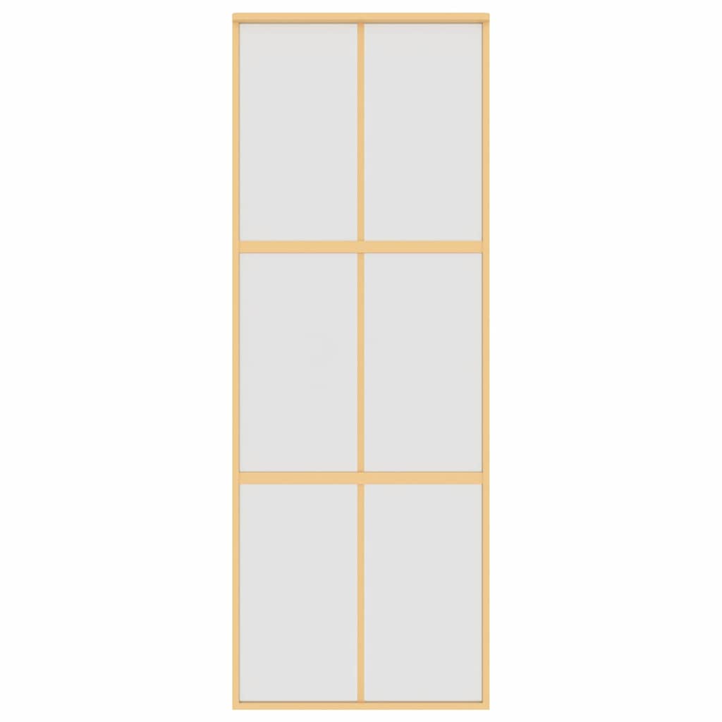 vidaXL Drzwi przesuwne, złote, 76x205 cm, mrożone szkło ESG, aluminium