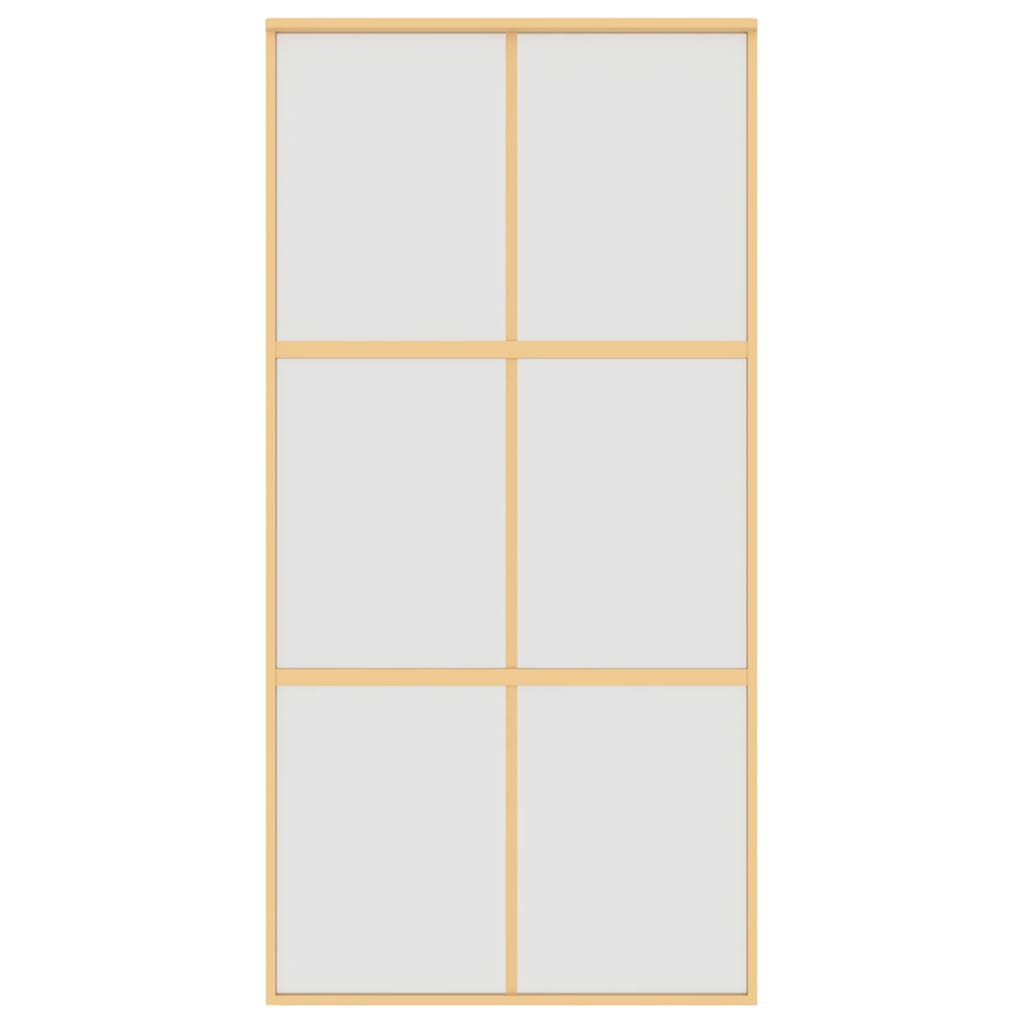 vidaXL Drzwi przesuwne, złote, 102,5x205 cm, mrożone szkło ESG