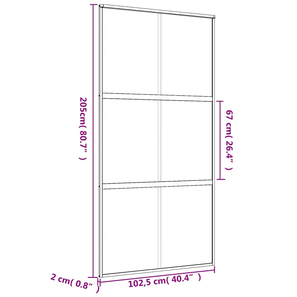 vidaXL Drzwi przesuwne, złote, 102,5x205 cm, mrożone szkło ESG