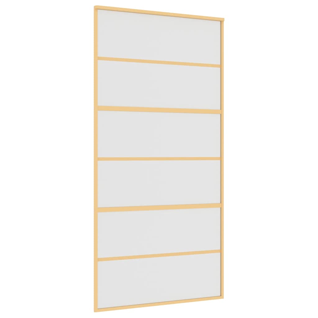 vidaXL Drzwi przesuwne, złote, 102,5x205 cm, mrożone szkło ESG