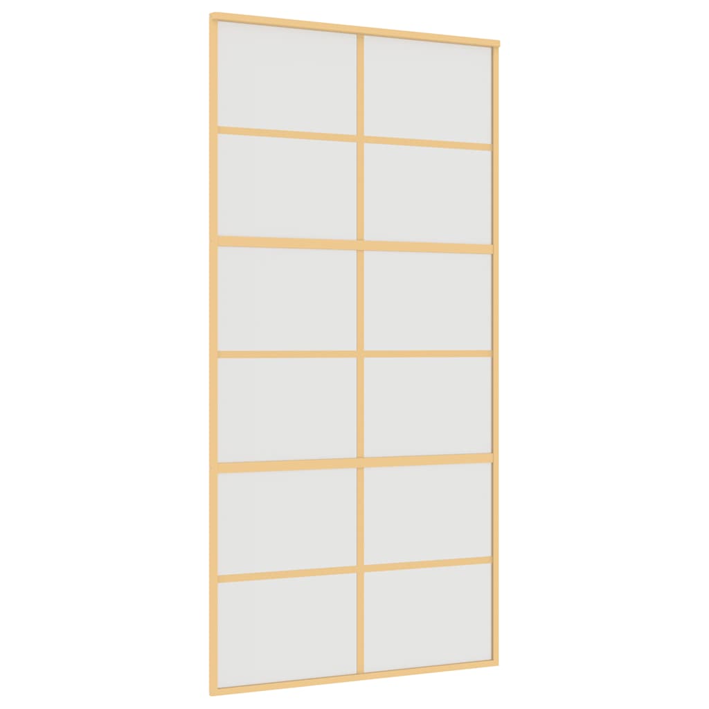 vidaXL Drzwi przesuwne, złote, 102,5x205 cm, mrożone szkło ESG
