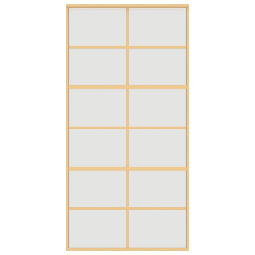 vidaXL Drzwi przesuwne, złote, 102,5x205 cm, mrożone szkło ESG