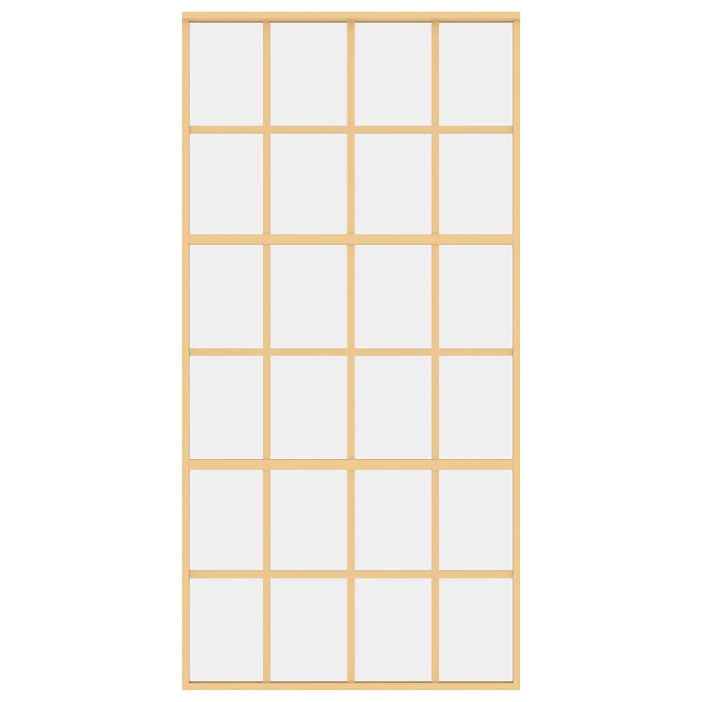 vidaXL Drzwi przesuwne, złote, 102,5x205 cm, przezroczyste szkło ESG