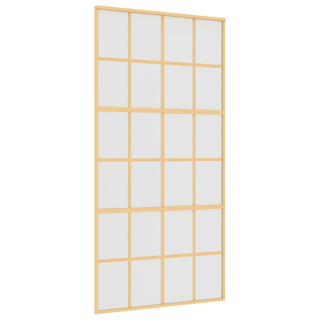 vidaXL Drzwi przesuwne, złote, 102,5x205 cm, mrożone szkło ESG