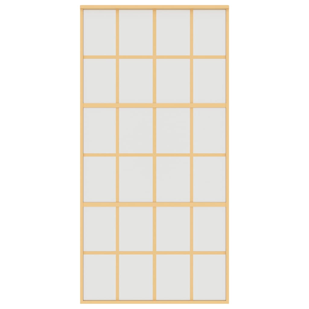vidaXL Drzwi przesuwne, złote, 102,5x205 cm, mrożone szkło ESG