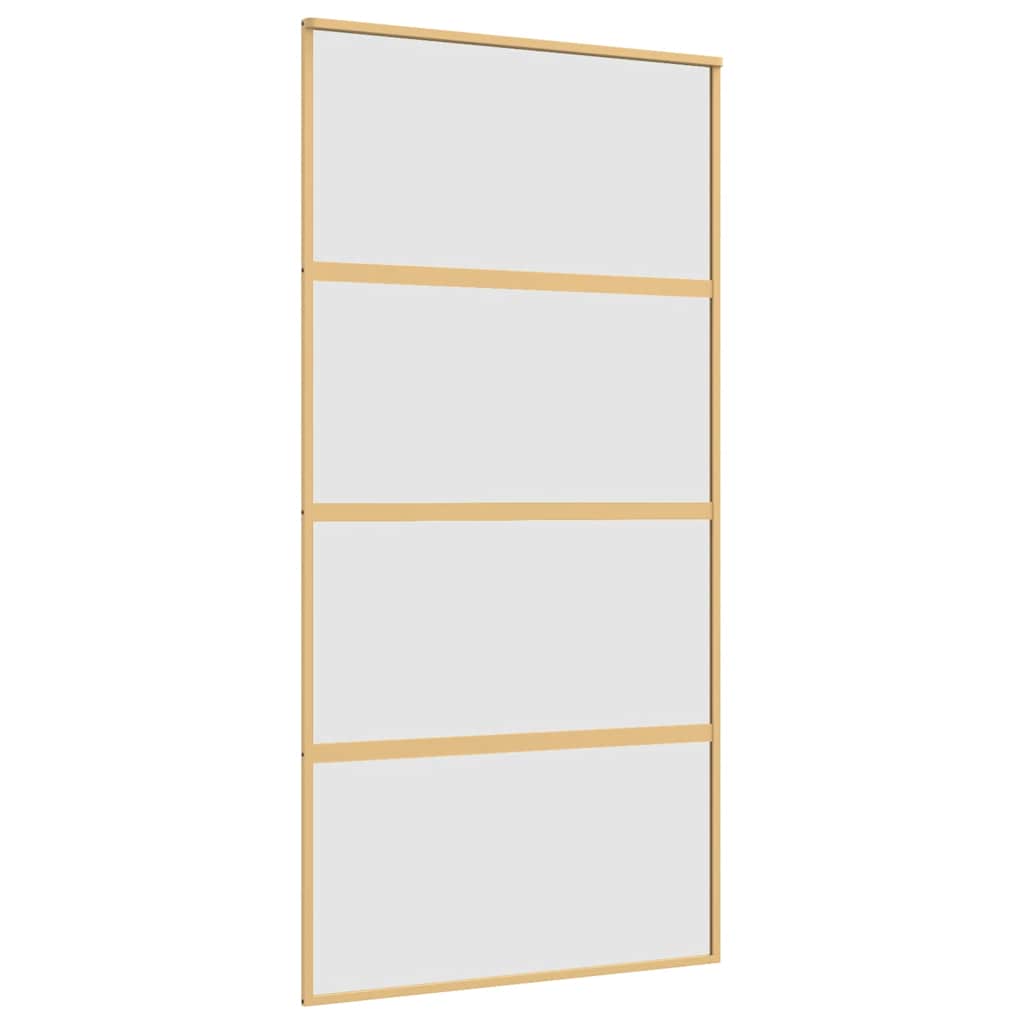 vidaXL Drzwi przesuwne, złote, 102,5x205 cm, mrożone szkło ESG