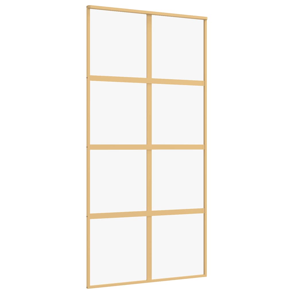 vidaXL Drzwi przesuwne, złote, 102,5x205 cm, przezroczyste szkło ESG