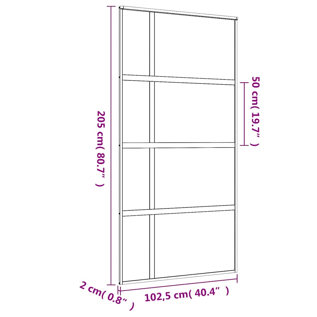 vidaXL Drzwi przesuwne, złote, 102,5x205 cm, przezroczyste szkło ESG