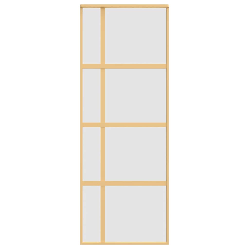 vidaXL Drzwi przesuwne, złote, 76x205 cm, mrożone szkło ESG, aluminium