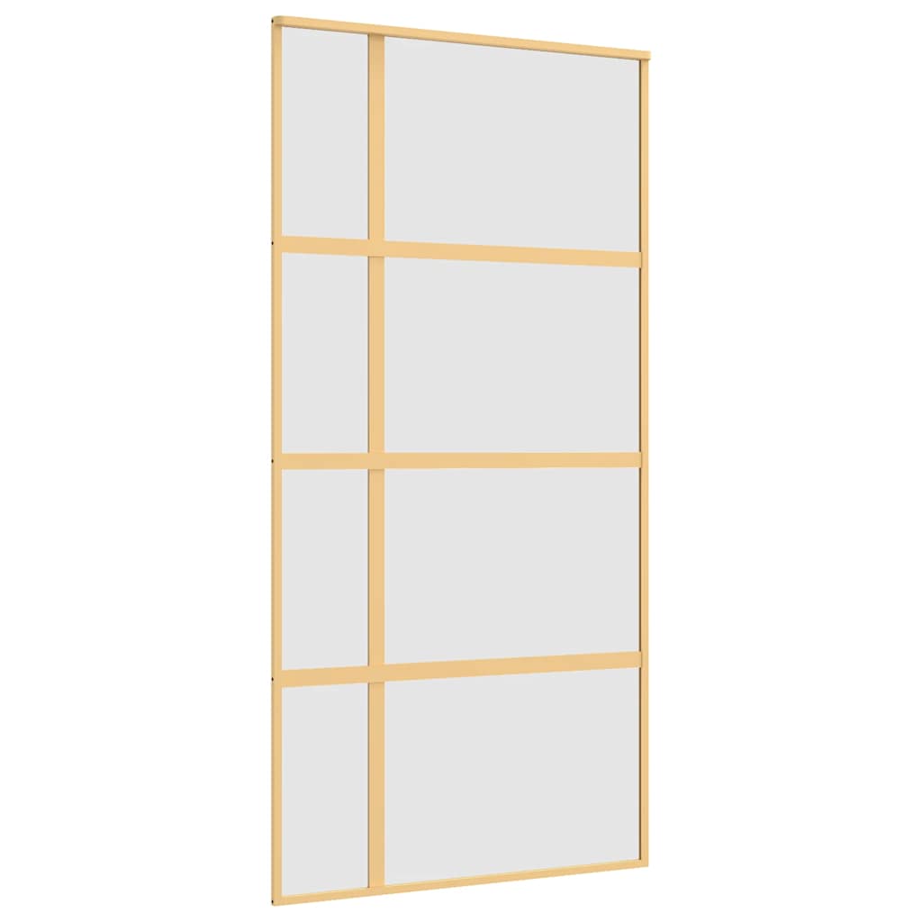 vidaXL Drzwi przesuwne, złote, 102,5x205 cm, mrożone szkło ESG