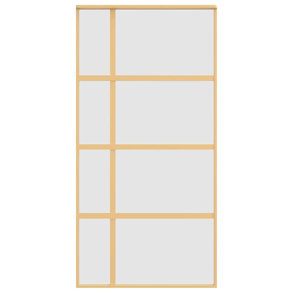 vidaXL Drzwi przesuwne, złote, 102,5x205 cm, mrożone szkło ESG