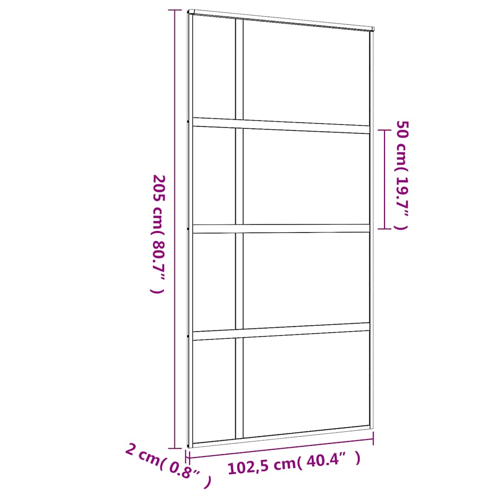 vidaXL Drzwi przesuwne, złote, 102,5x205 cm, mrożone szkło ESG