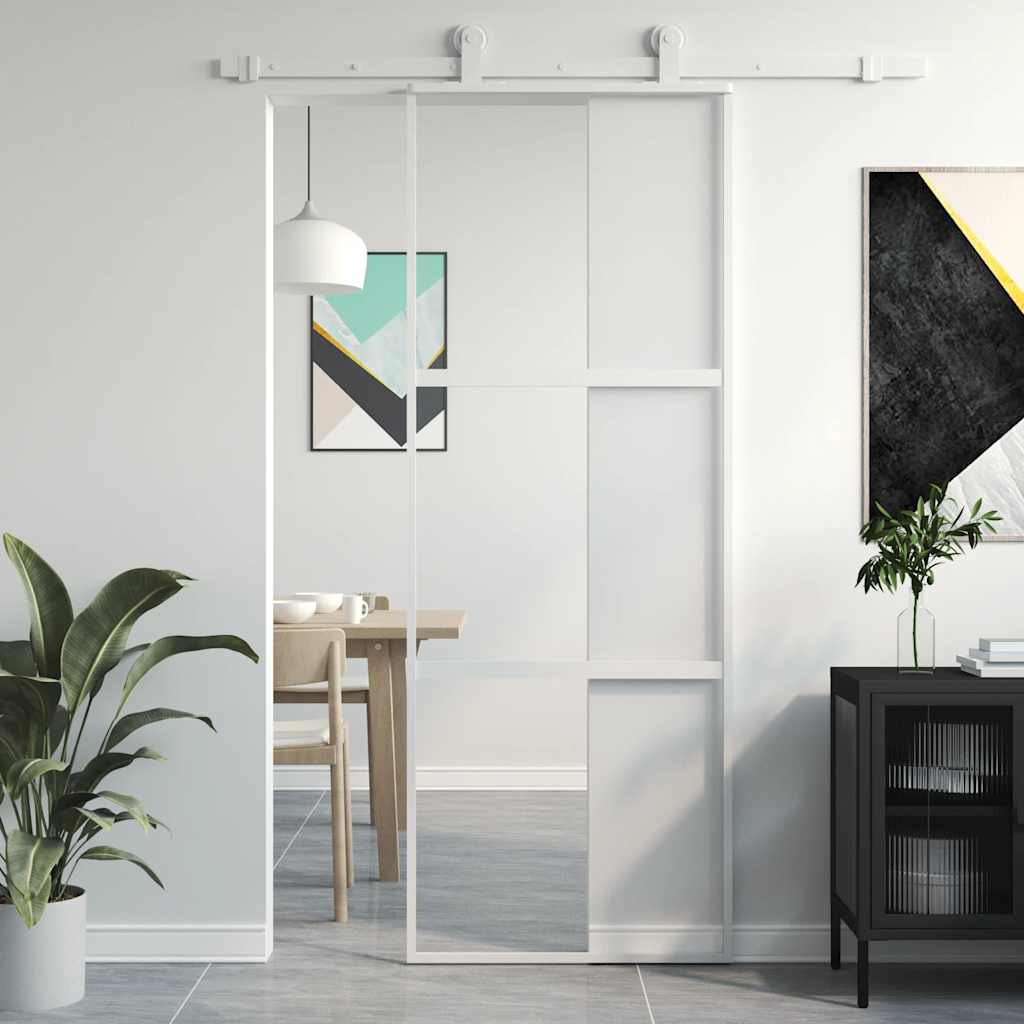 vidaXL Drzwi przesuwne, złote, 76x205 cm, szkło hartowane i aluminium